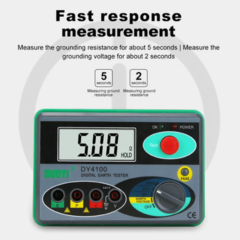 Megaomomierz prawdziwy cyfrowy miernik rezystancji ziemi Tester DY4100 instrumenty naprawa samochodów inspekcja elektryk