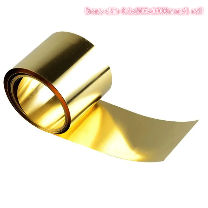 ทองเหลืองผิวโลหะทองเหลืองฟอยล์หัตถกรรมโลหะการประมวลผล0.1x200x100 0Mm/1ม้วน