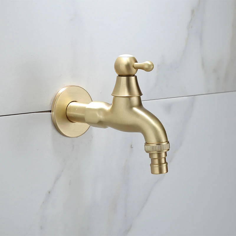 

Bibcocks Wall Mounted Washing Machine Tap Mop Pool Taps Brushed Gold Brass Garden Outdoor Water Modern Kitchen Bathroom Faucets