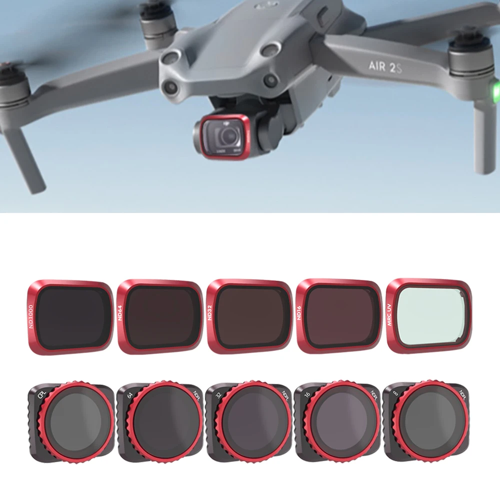 Camera Filter For DJI Mavic Air 2S Set UV/CPL/ND/PL/8/15/32/64/1000 Neutral Density Polar Adjustable 2-5/6-9 Kit Accessories