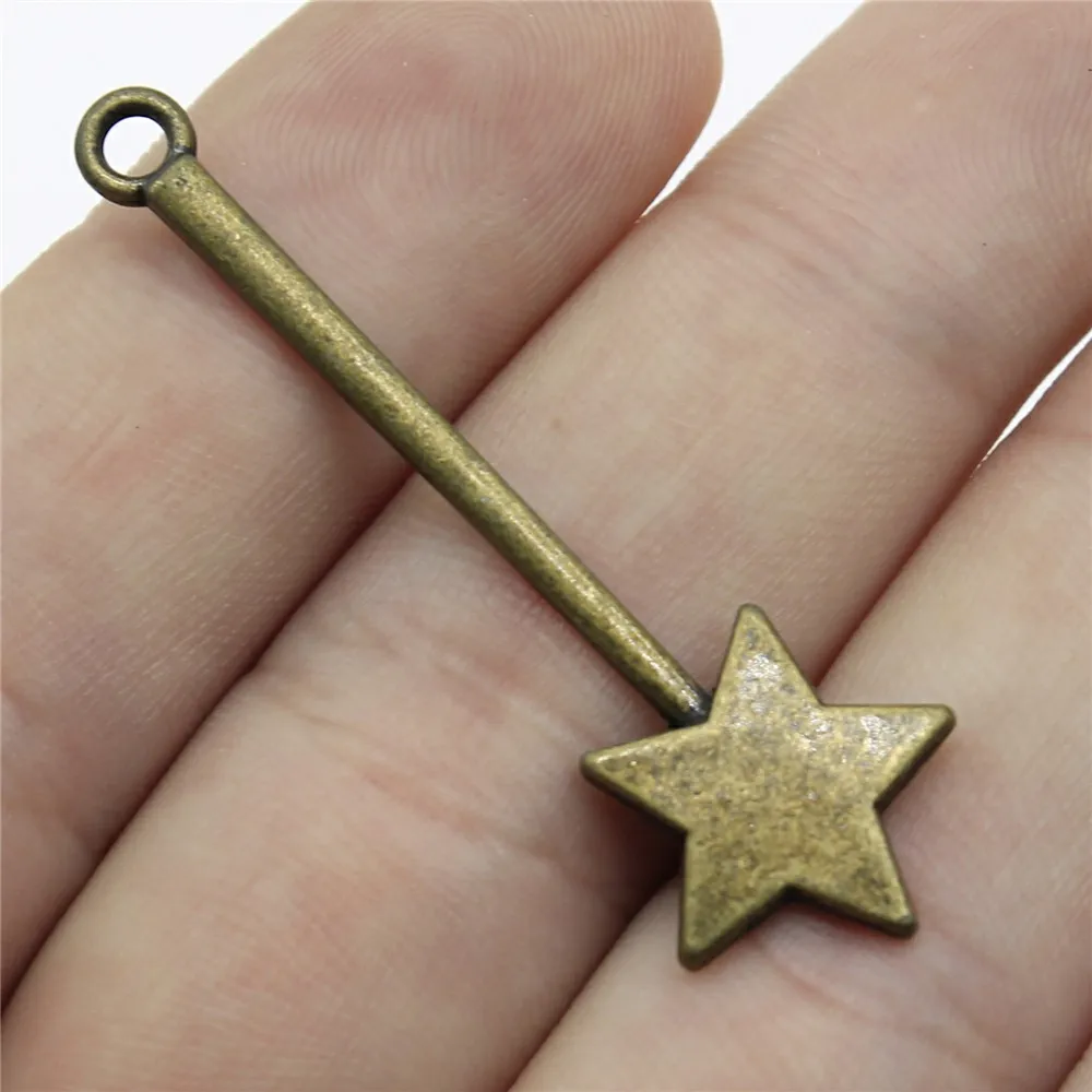 10pcs 48mm Charm Magic Wand 3 Colors Fairy Stick Charms Magic Wand Pendant Charms For Jewelry Making