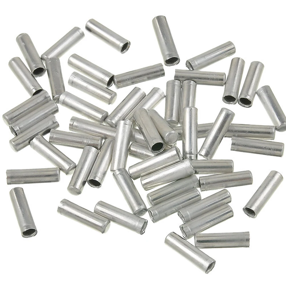 High Quality 100x Bicycle Tips Shifter Caps End Crimp Silver Bike Brake Cable