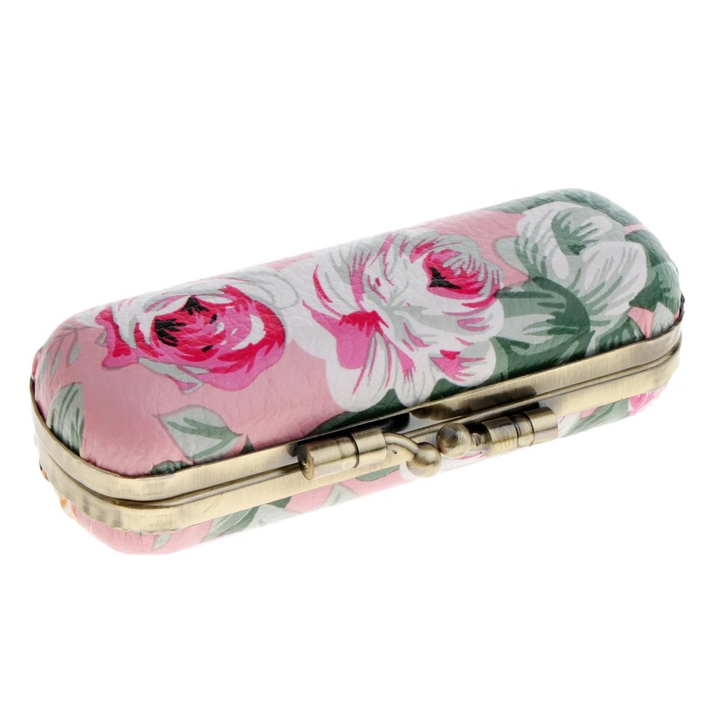 Leather Lipstick Box Lipstick Case with Mirror And Snap Fastener