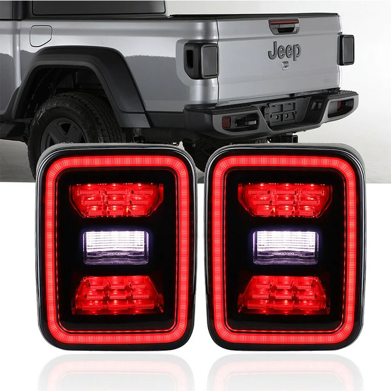 

Black Rear LED Tail Light Lamp Taillight with Turn Signal Running Brake Reverse for Jeep Gladiator JT Sport, Sport S, Overland,