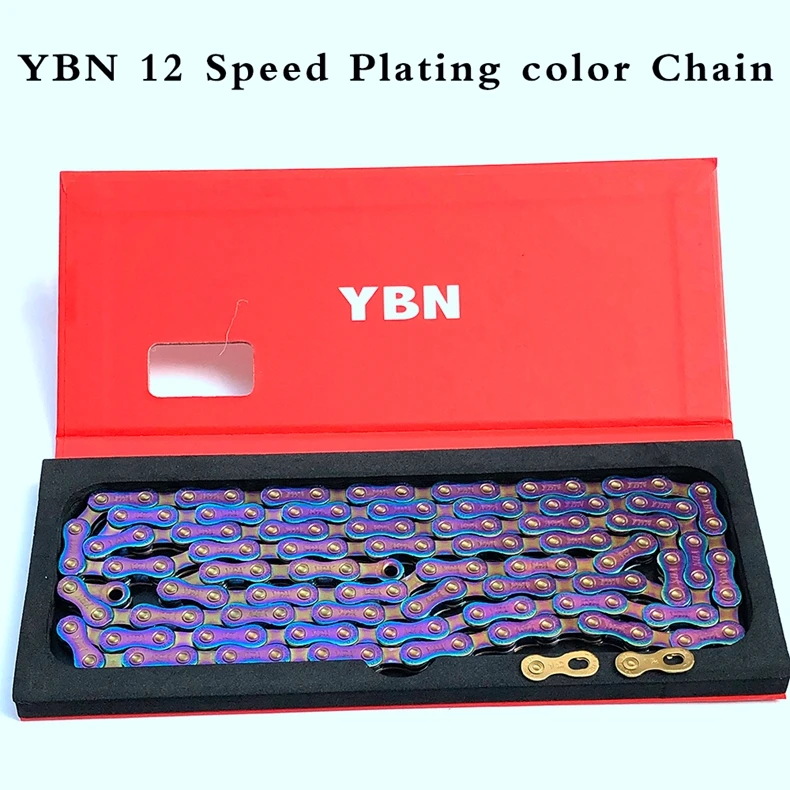 YBN Bicycle Chain Ultralight Black Gold Silver Half All Hollow 10 11 12 Speed Chain MTB Mountain Road Bike Chain for Shimano