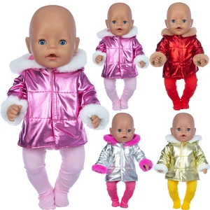 Новинка 2023, пуховик + леггинсы, Одежда для кукол, подходит для детей 18 дюймов/43 см, одежда для новорожденных