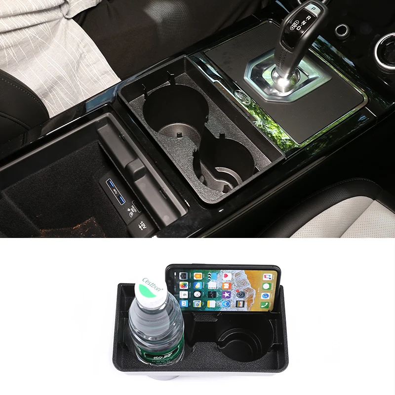 ABS Car Central Control Water Cup Holder Storage Box Container Tray For Range Rover Evoque L551 2019-2020 Interior Accessories