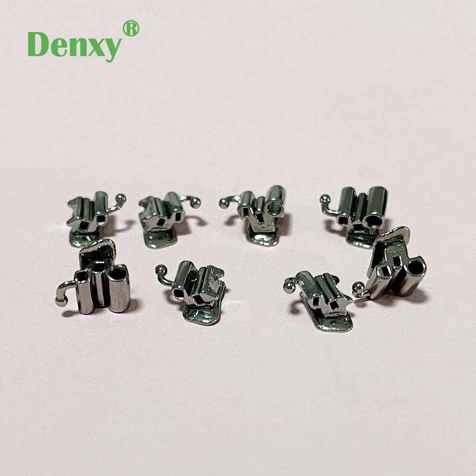 Denxy 40pcs Dental Orthodontic Buccal Tube U3L2 roth direct bond Tubes 1st molar buccal tube bondable tubes Convertible brackets