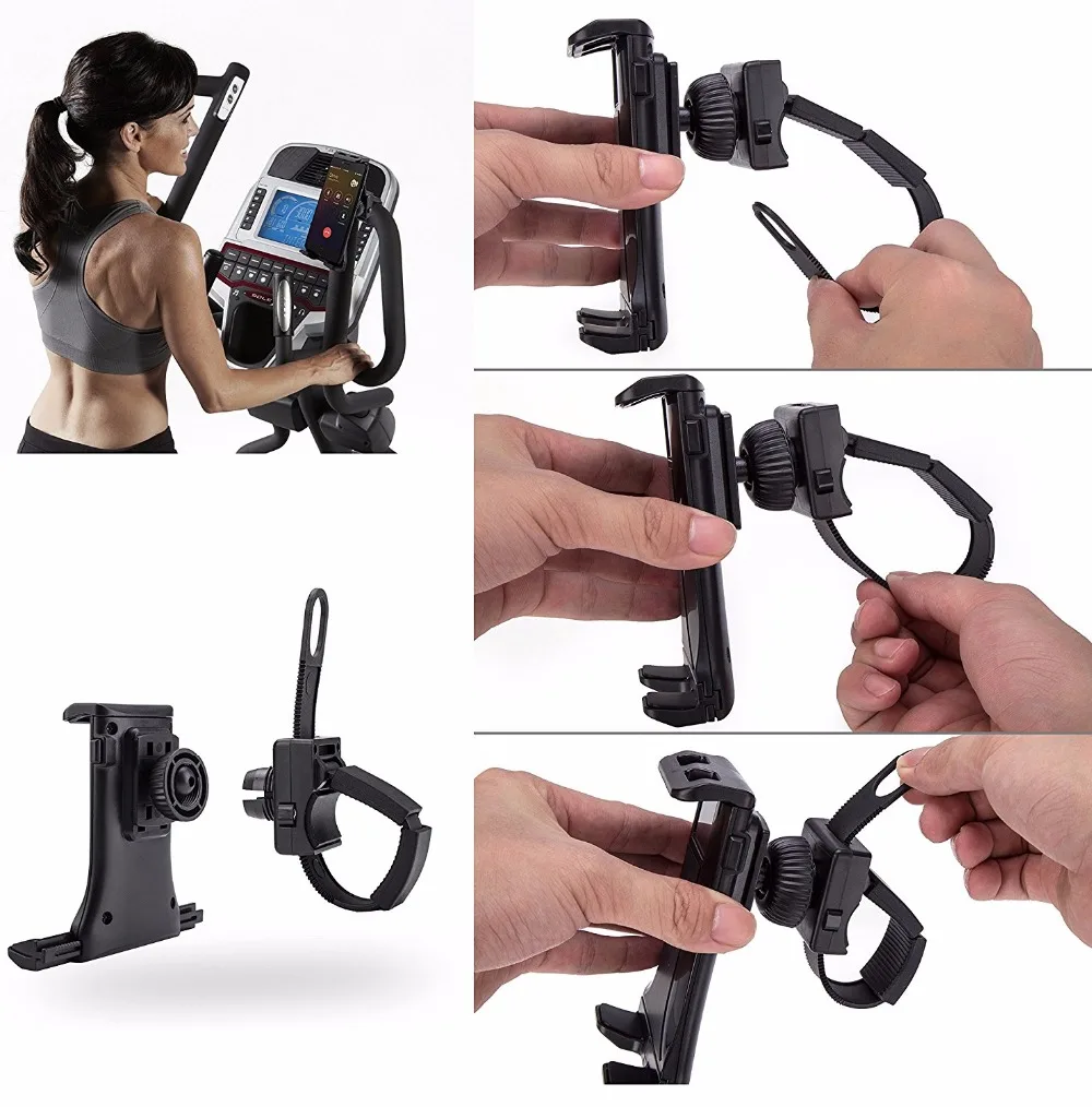 bike handle Tablet holder Flexible Buckle Mount Gym Handlebar spin bike Exercise for ipad pro air 10.1 10.5 10.2 9.7 inch tab