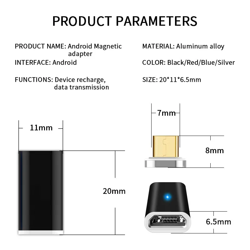 Szybka ładowarka magnetyczna do transferu Android Micro USB 2.0 urządzenie do Micro USB kabel do Samsung LG HTC telefon kabel zasilający