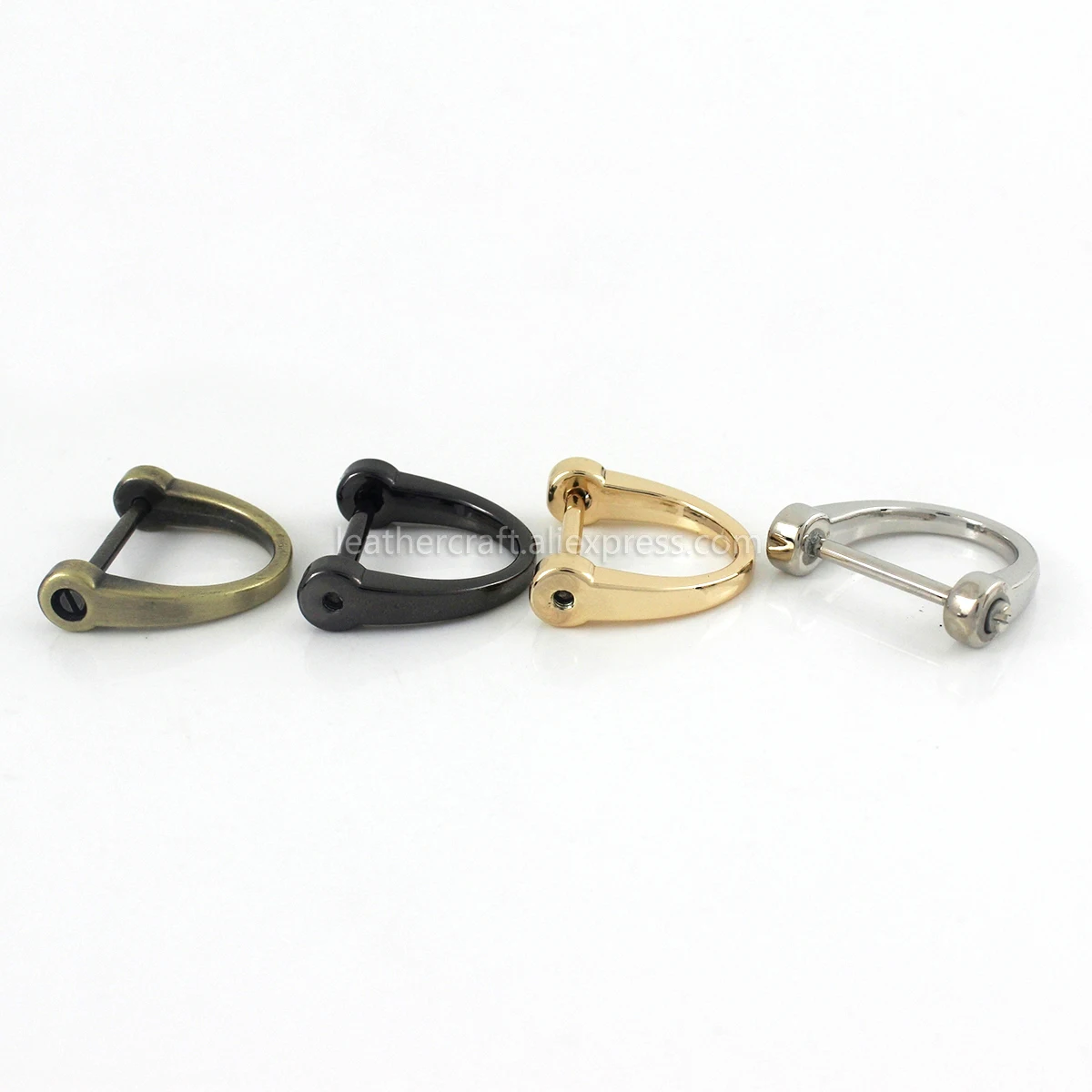 1pcs Metal Detachable Open Screw Dee D Ring Buckle Shackle Clasp for Leather Craft Bag Strap Belt Handle Shoulder Webbing