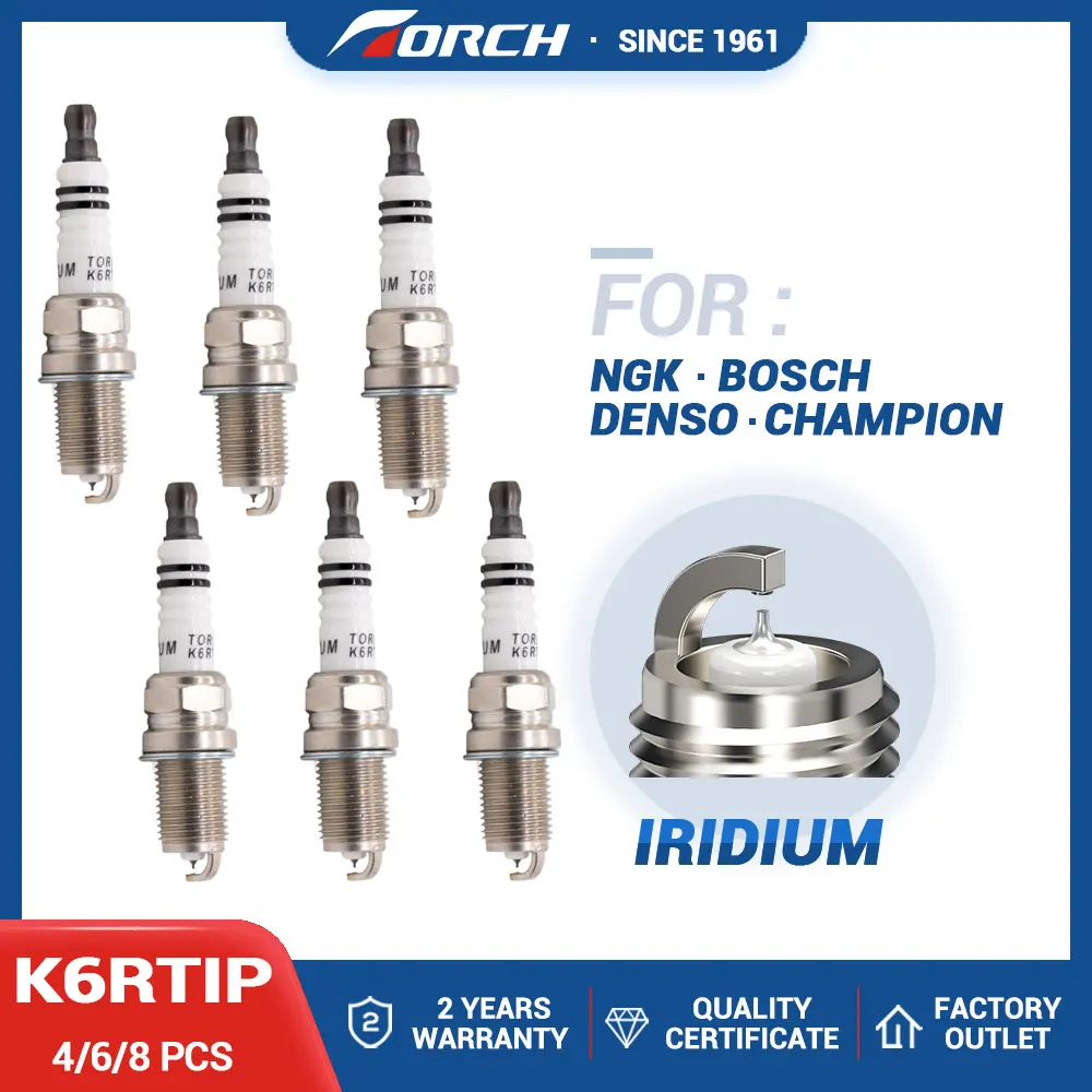 Hot Sale Original Iridium Platinum Spark Plug TORCH K6RTIP Replace for Candle PFR6B Champion RC8WYP4 Denso IK20TT for F5DP0R