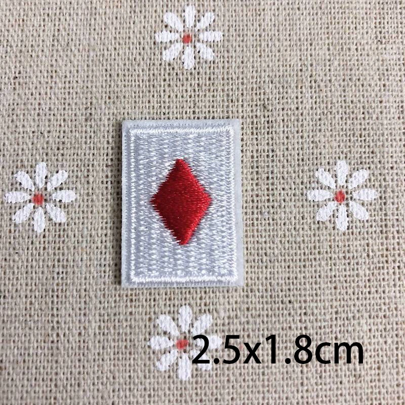 clubs diamond hearts spades Poker Patch Iron On Embroidered Applique Sewing Patches Clothes Stickers Apparel Accessories Badge