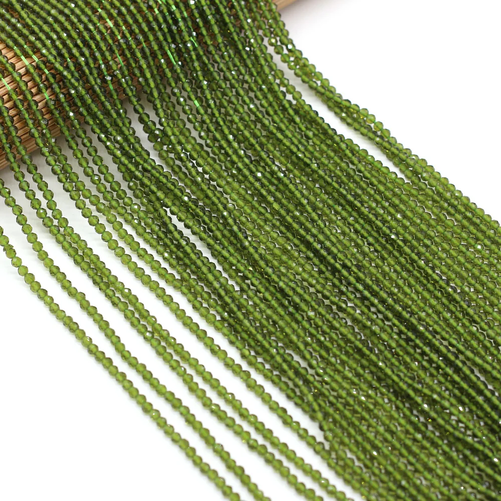 Stone Beads Section Matcha Green Faceted Spinels Stone Beads DIY for Jewelry Making Bracelet Necklace Accessories Gift Size 3mm