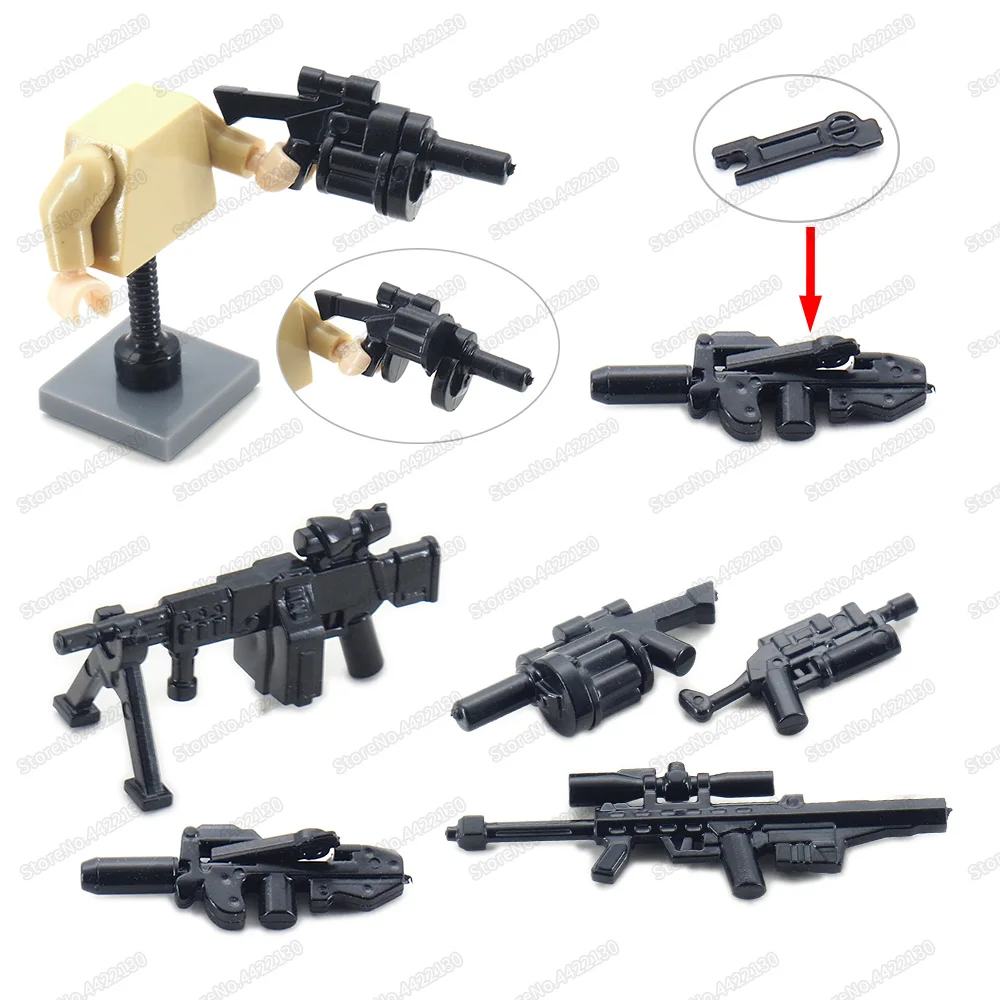 Military Soldier Weapons Figures Building Blocks Assembly Ordnance Model Guns ww2 Army Equipment Moc Childs Christmas Gifts Toys