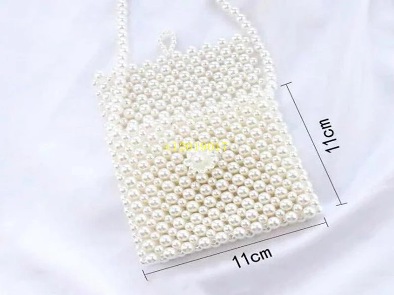 Retro Handmade Pearl Messenger Bag Mini Designer Handbag Shoulder Bag Girls Lady Kids Elegant Ins Coin Purses