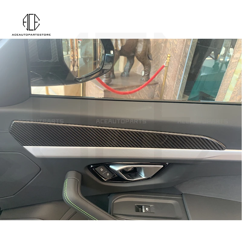 Fit For Lamborghini URUS 2018-2021 Dry Carbon Fiber Interior Door Trim Strip Panel Decoration Sticker Auto Styling Accessories