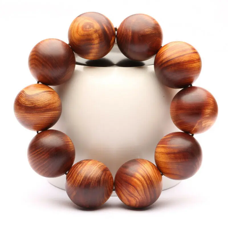 Big Old Thuja Wood Beads Tibetan Buddhism Amulet Bracelet