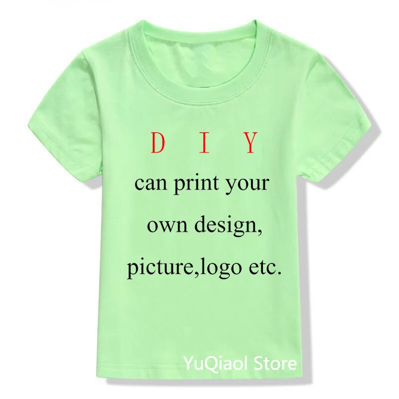 DIY Customized Print Kids T-Shirt Summer Boys /Girls Color Clothes Children's Top Tshirt Baby Custom Your Own Design T-shirt