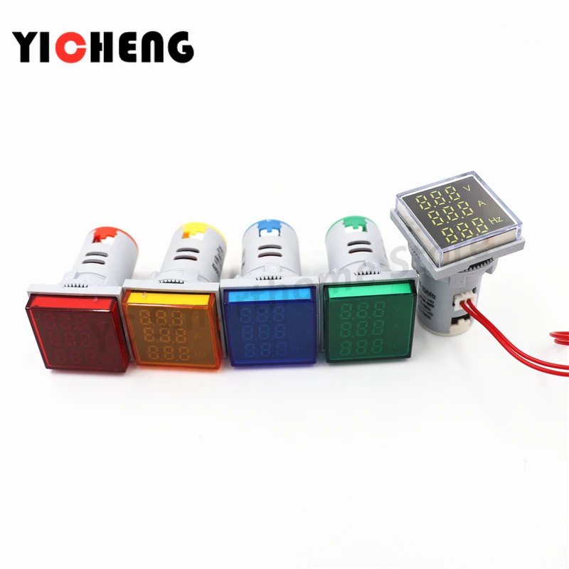 Square LED digital display three-digit display voltage and current Hertz meter signal combination table indicator tester