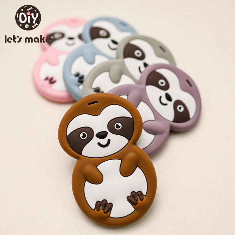 

Let's make Baby Teether 1PCS Sloth Cartoons Cute Animal Shape Chewing Pandent Accessories DIY Jewelry Pacifier Clip Teething Toy