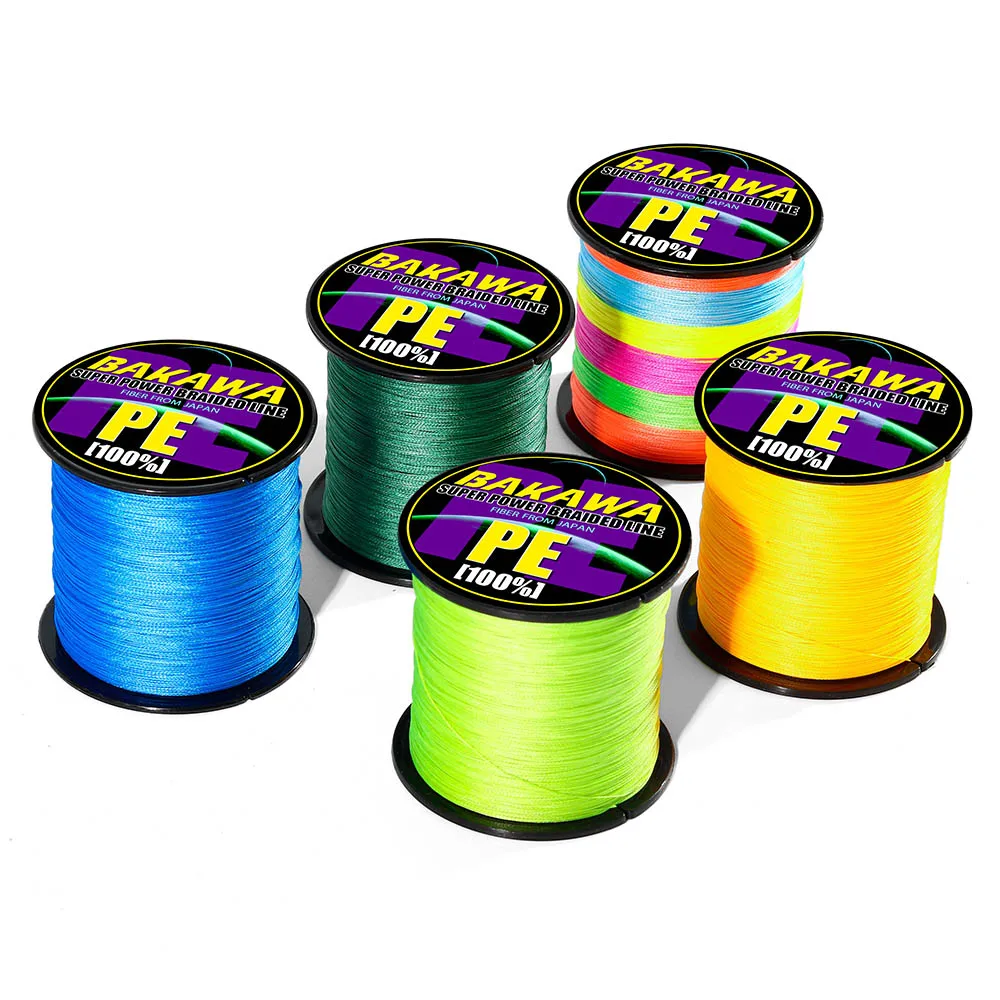 BAKAWA  4 Braided Fishing Line   Length:300m/330yds  Diameter:0.2mm-0.42mm,size:10-85lb Japan PE braided line  Floating Line