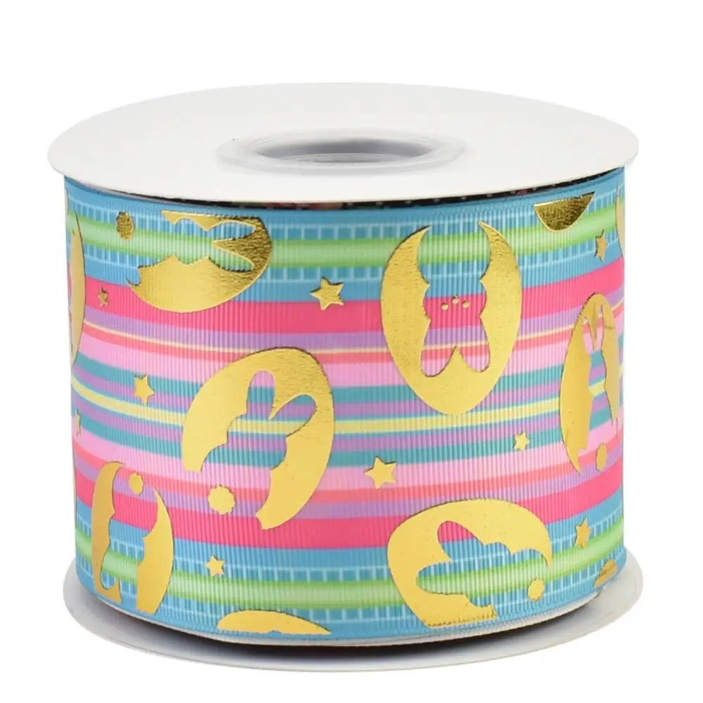 HSDRibbon 75mm 3inch hsd-design custom Easter Bunny Pattern on Grosgrain Ribbon