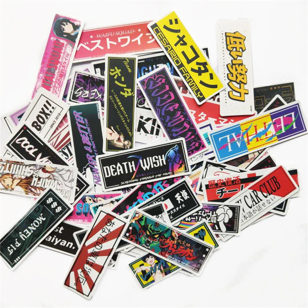 JDM Japón Graffiti personalizado, decoración DIY, equipaje, guitarra, juguete, pegatina, venta al por mayor, 10, 30, 50 piezas