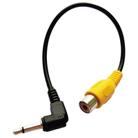 NCHTEK 90 Degree Angled 3.5MM Mono Male Jack to RCA Female Adapter For GPS AV-in Converter Video Cable 20CM / 1PCS