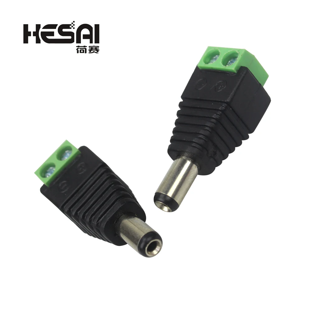 12V 2.1 x 5.5mm DC Power Male Plug Jack Adapter Connector Plug For CCTV Single Color LED Light