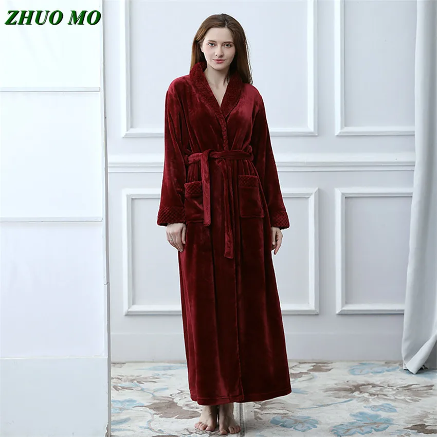 

ZHUO MO-Flannel Bath Robe for Men Women, Super Absorbent Bathrobe, Velvet Towel, Pajamas, Body Spa, Home Bath Gown, High Quality