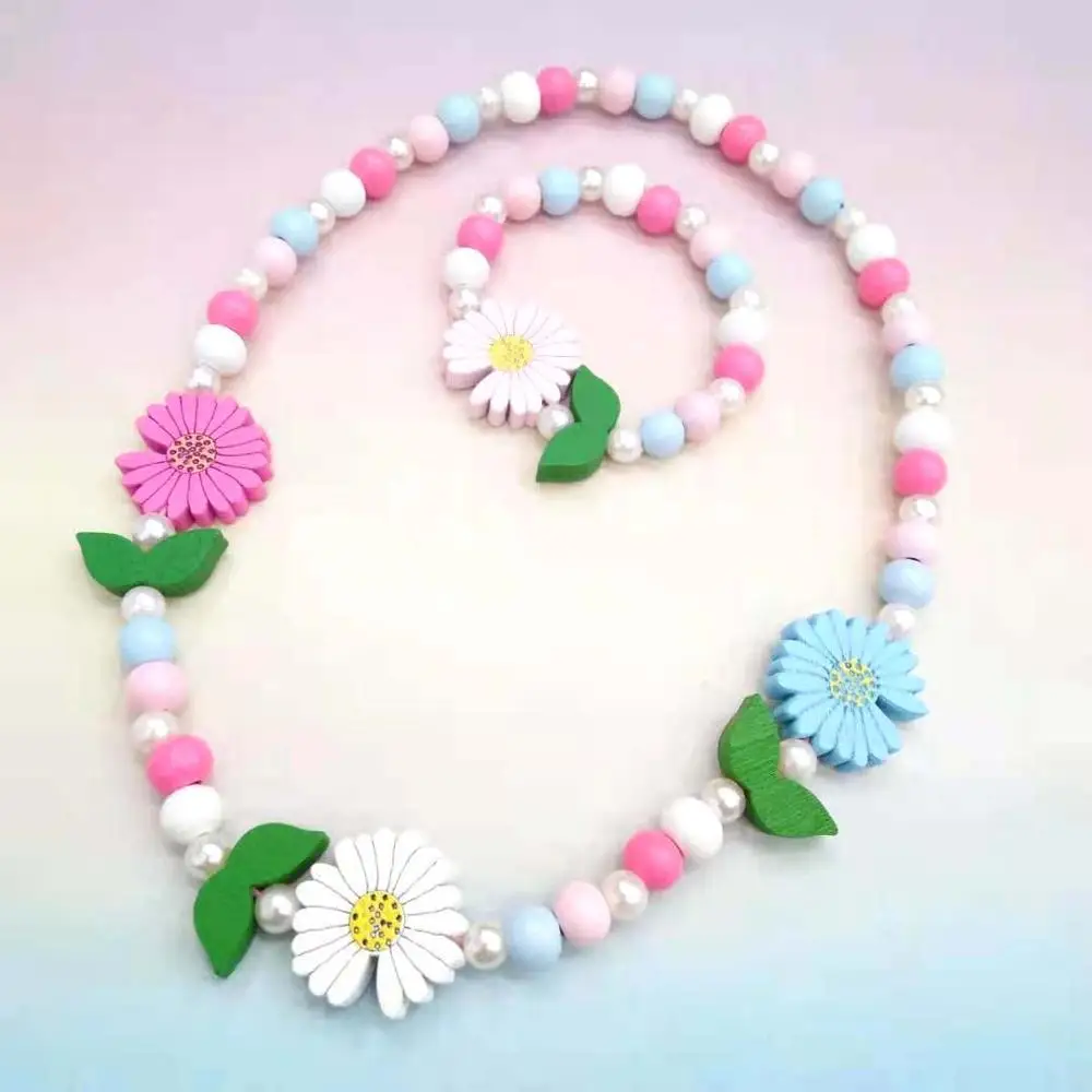 Cute Animal Flower Cartoon Flower Children\'s sweater necklace bracelet for children gift cp2585