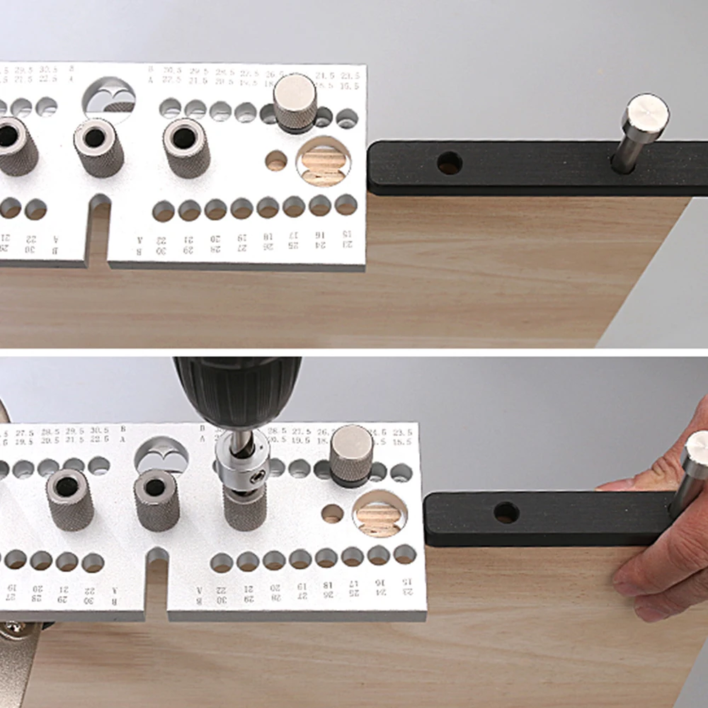 Imagem -06 - Allsome-dowelling Jig Carpintaria Drill Locator Guia de Perfuração Ajustável Perfuração Jig Ferramentas de Carpinteiro em 1