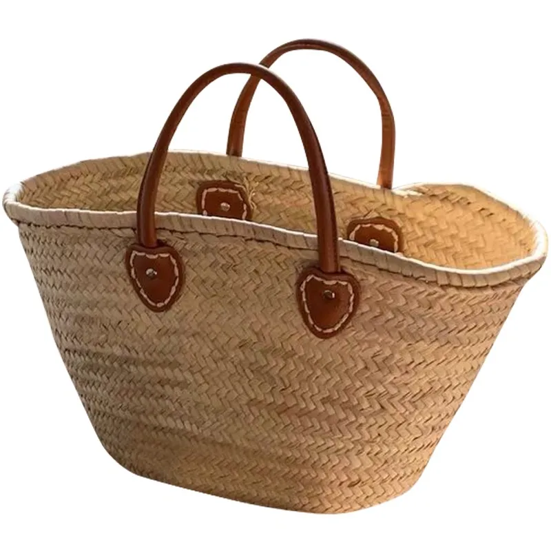 BIG Summer Handmade Bags Women Beach Weaving Ladies Straw Bag Wrapped Beach Bag Rattan Kintted Top Handle Handbags Travel Totes