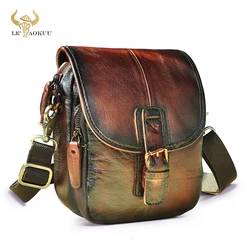 Vintage Genuine Leather Travel Cross-body Satchel Messenger Bag Design Cigarette Case 6