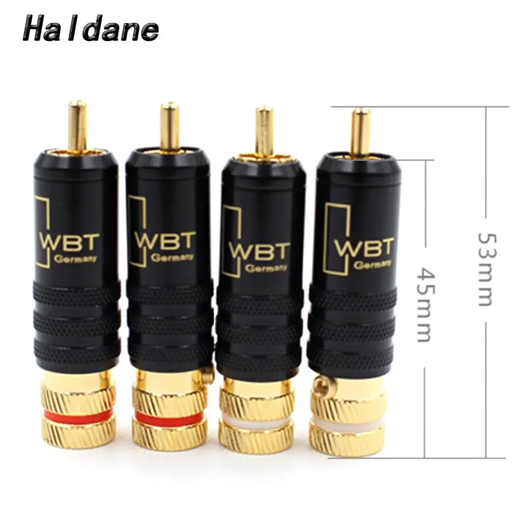 

Haldane HIFI 4pcs/lot Interconnect RCA Cable Extension RCA Plugs Screws Soldering Locking Audio WBT 0144 RCA Plug Connectors