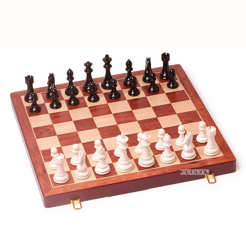 High-grade Wooden International Chess Set Pieces Set Portable Foldable Board Funny Game Chessmen Collection Chessboard Play Kit