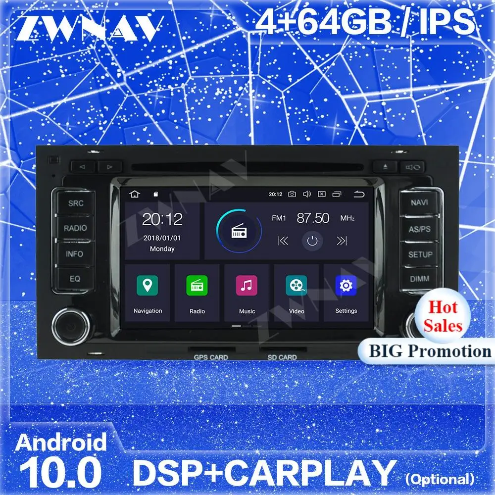 IPS Android 10 Car Player GPS For Volkswagen TOUAREG 2003 2004 2005 2006 2007 2008 2009 2010 Auto Radio Stereo Player Head Unit