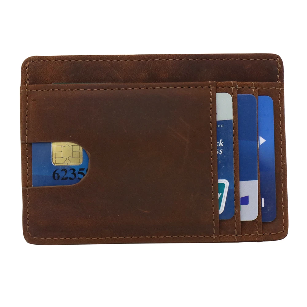 Card Bag Leather Men\'s RFID Anti Theft Card Swipe Bag Men\'s Popular Product Card Cover Mini Wallet Small Money Bag Male Purses