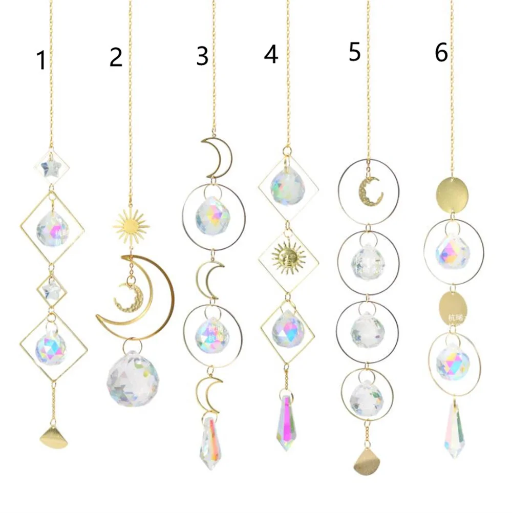 New 30pcs/lot Home Colorful Crystals Suncatcher Hanging Sun Catcher with Chain Pendant Ornament Crystal Balls