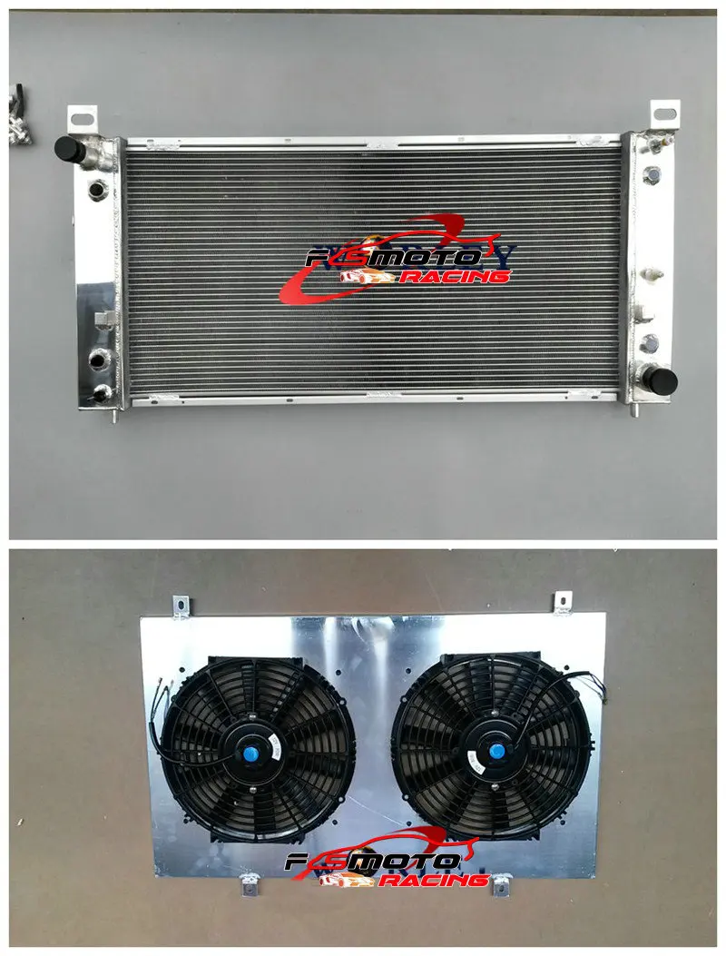 Aluminum Radiator + Shroud + Fan Racing For 2003-2009 Hummer H2 Adventure Luxury Special Edition V8 AT MT 04 05 06 07 08