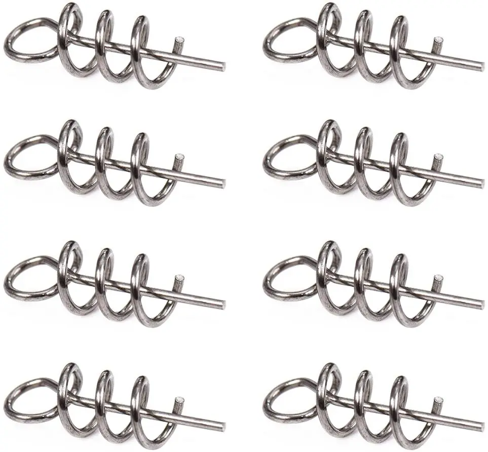 50 or100pcs/Lot Spring Lock Pin Crank Hook Fishing Connector 7MM-42MM Stainless Steel Swivels&Snap Soft Bait Accessories