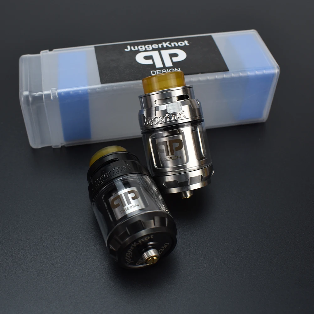 QP Juggerknot RTA Dual Coils Rebuildable 316SS 28mm Diameter 4ml/6ml Capacity Top Airflow Tank vs QP Designs Fatality M25 RTA