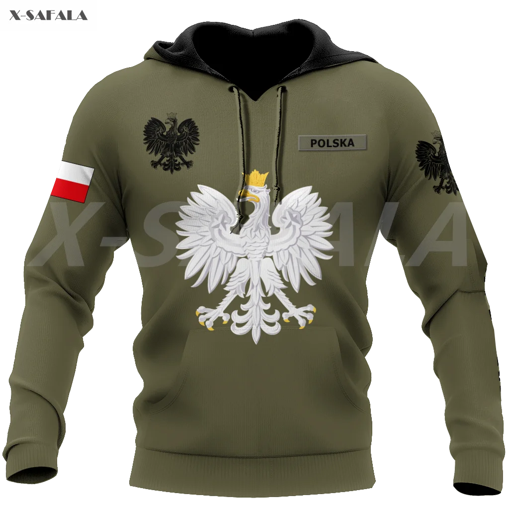 Poland Polska Country Emblem Flag 3D Over Printed Hoodie Man Pullover Tracksuit Outwear Zipper Sweatshirt Casual