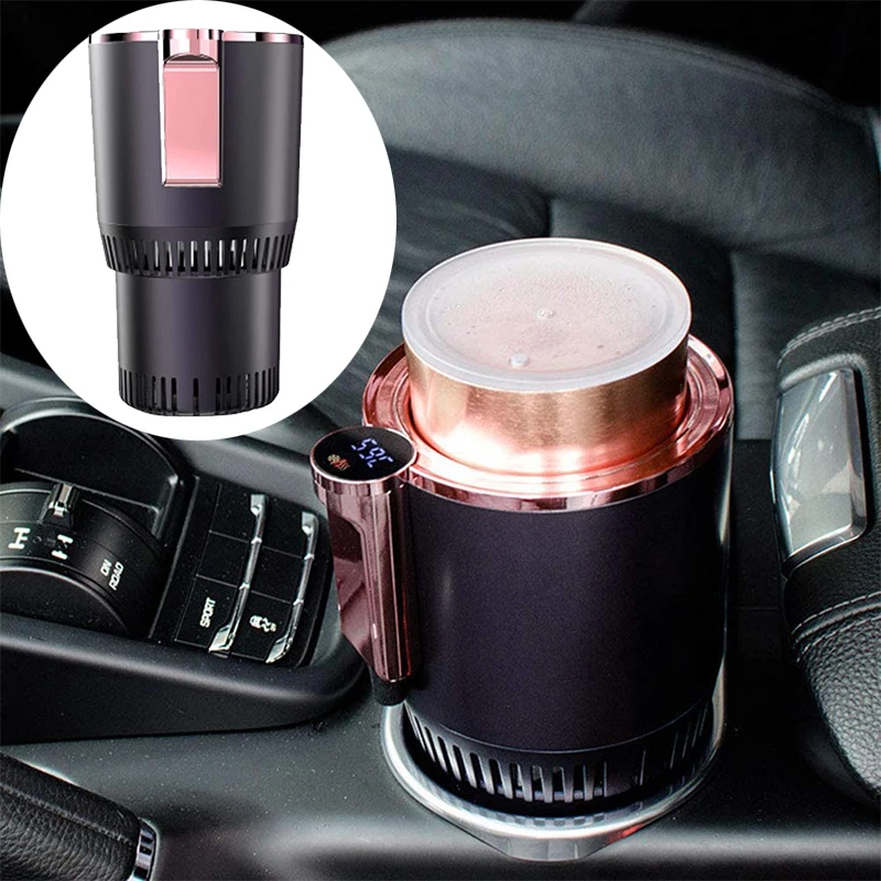 Car Cup Warmer and Cooler Electric Coffee Warmer Beverage Cooling&Heating Mug with Temperature Display Office Cup Warmer