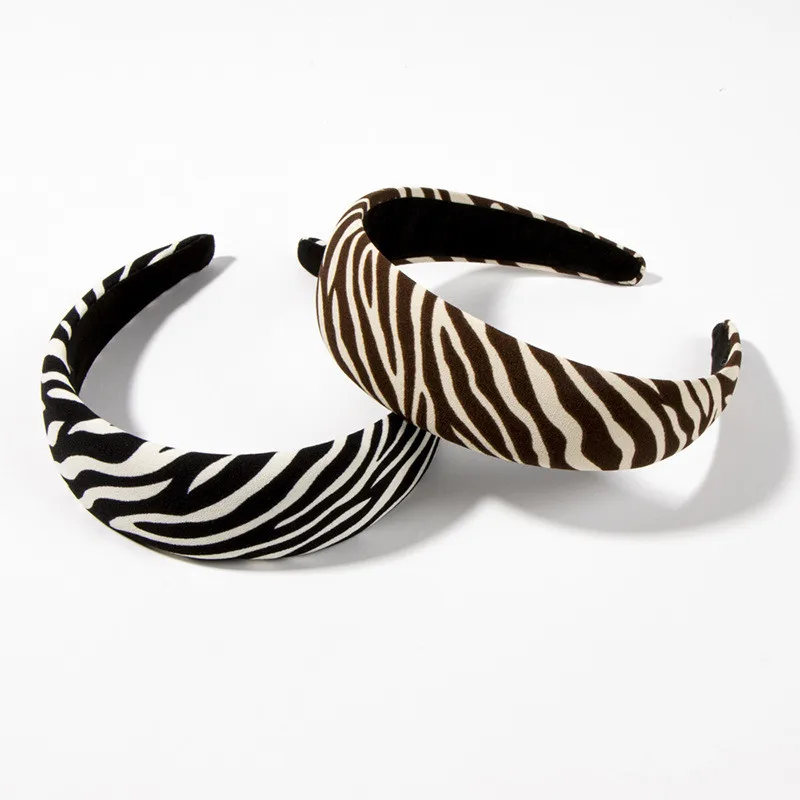 Zebra Stripes Hair Hoop Wide Sponge Hair Bands Female Wash Face Headband For Women Girl Fashion Hair Accessories Headwear