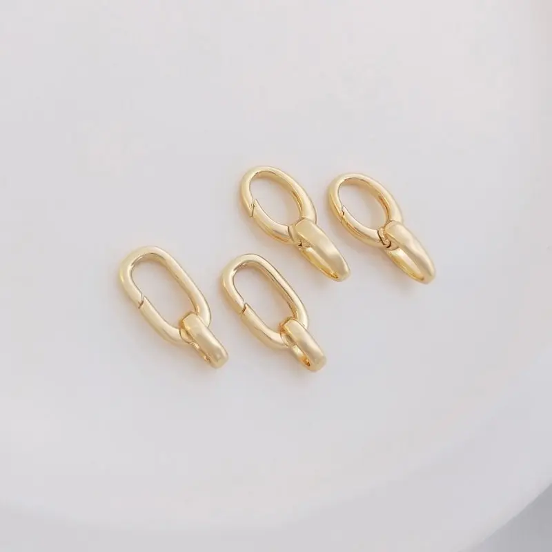 

2PCS 14k Gold Plated Charms Bracelet Necklace Connecting Buckle Accessories Charms for Jewelry Making DIY Brass Accessories