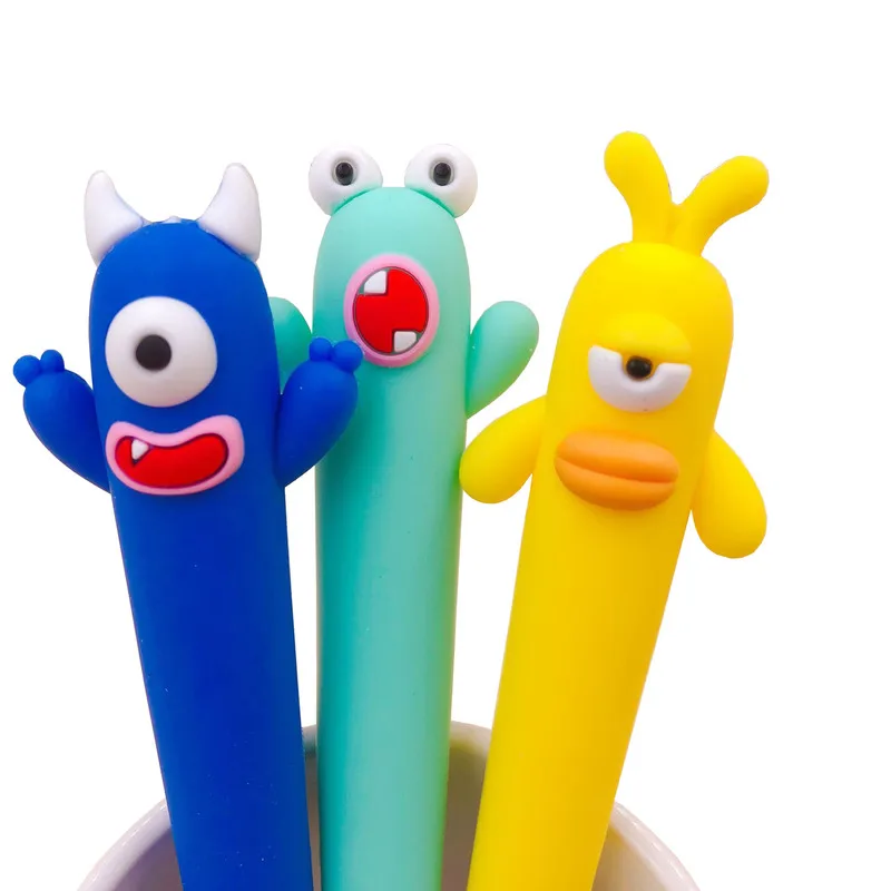 Cartoon Cute Little Monster Gel Pen Korea Stationery Silicone 0.5mm Pen for Kids Gift Kawaii School Supplies