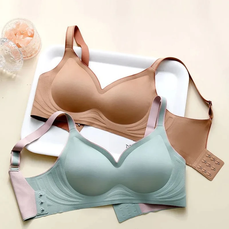 plus size women\'s underwear seamless sexy no steel ring bra push-ups comfortable close-fitting shockproof