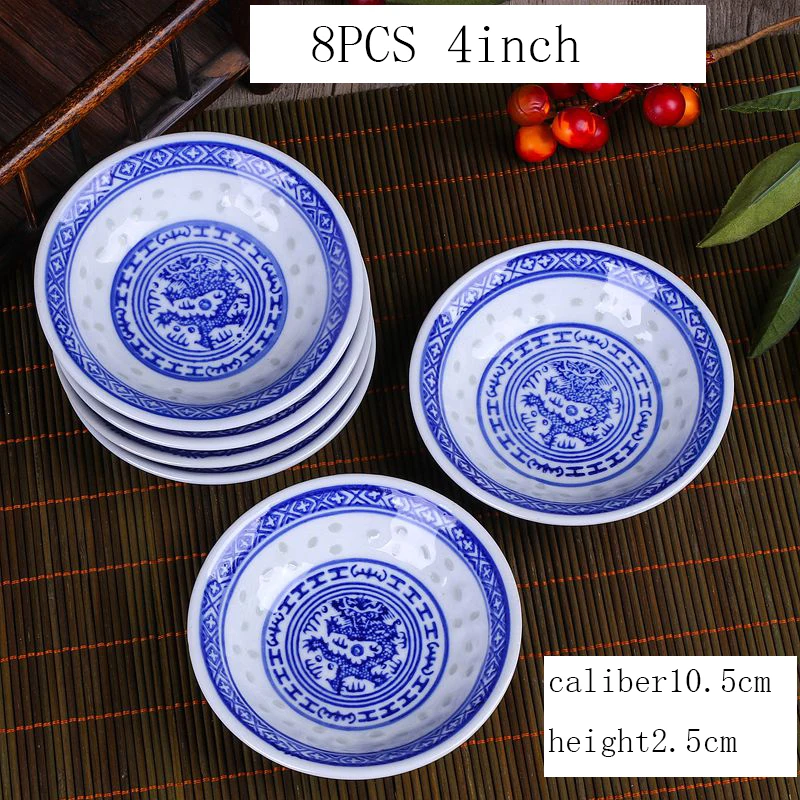 8PCS/Lot Jingdezhen Ceramic Spice Dish Blue and White Porcelain Small Seasoning Plate Home Tableware Accessories Dishes Plates